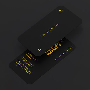 Professional Construction Yellow Black Minimal Business Card