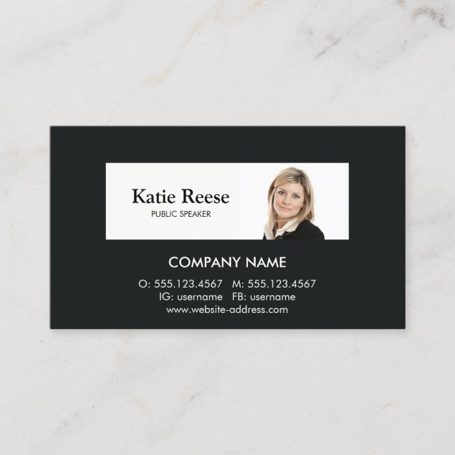 Professional Consultant Add Photo Business Card (Front)