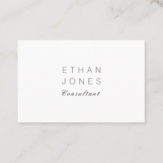 Professional Consultant Minimalist Plain Classy Business Card (Front)
