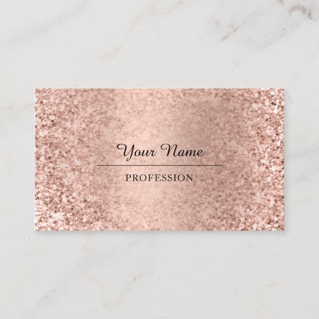 Professional Consulting Modern  Rose Glitter Business Card (Front)