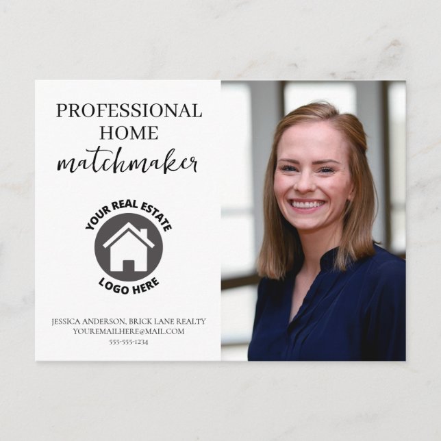 Professional Contact Info Photo Real Estate   Postcard (Front)
