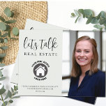 Professional Contact Info Photo Real Estate Postcard<br><div class="desc">Let's talk real estate! Promote your business with this professional postcard. Customise your contact info,  photo,  logo,  and message on the back!</div>