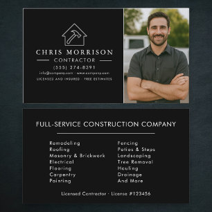 Professional Contractor Photo Business Card