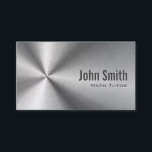 Professional Cool Metal Background Math Tutor Business Card<br><div class="desc">Cool Stainless Steel Math Tutor Business Card.</div>
