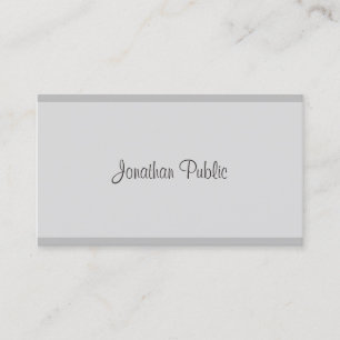Professional Cool Script Elegant Simple Plain Chic Business Card