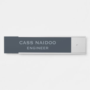 Professional corporate blue minimalist door sign