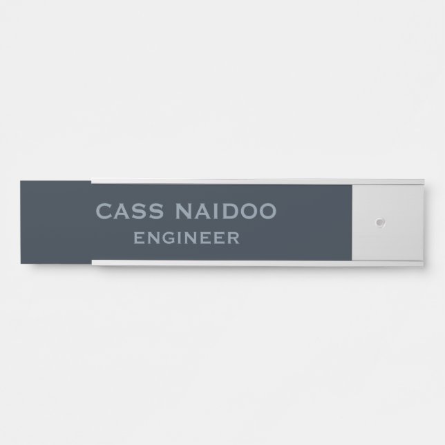 Professional corporate blue minimalist door sign (Front)