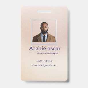 Professional Corporate Executive Photo Business ID Badge