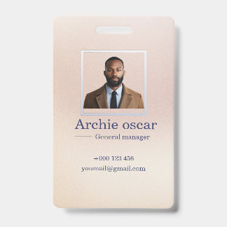 Professional Corporate Executive Photo Business ID Badge