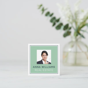 Professional corporate frame profile image square business card