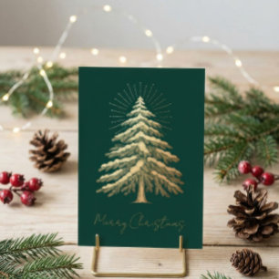 Professional Corporate Gold Emerald Christmas Tree Holiday Card