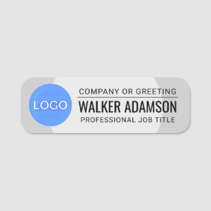 Professional Corporate Logo, Employee Silver Grey  Name Tag
