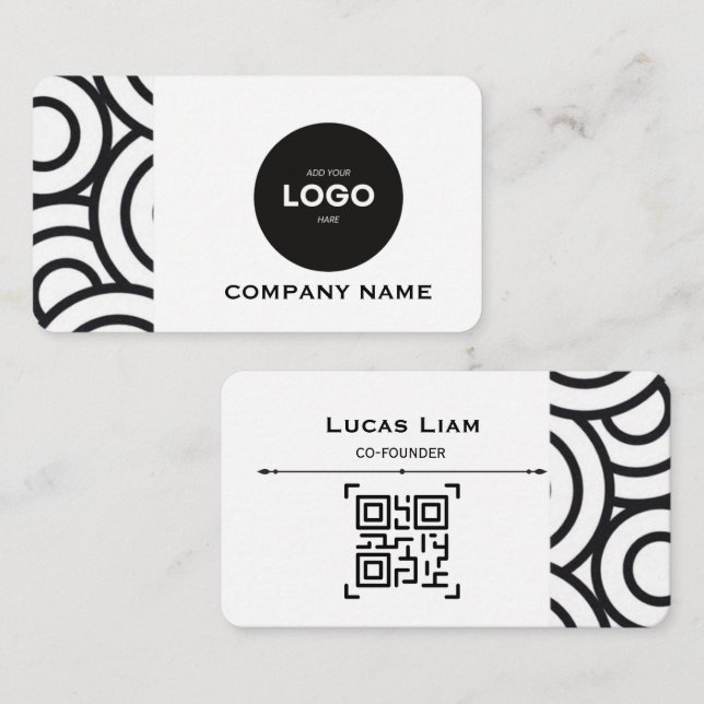 Professional Corporate Logo & QR Code Business Car Card (Front/Back)