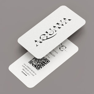 Professional Corporate Monogram White Modern  Business Card