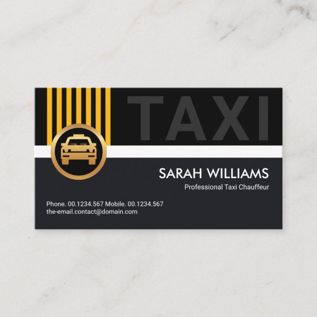 Professional Corporate Style Chauffeur Taxi Driver Business Card (Front)
