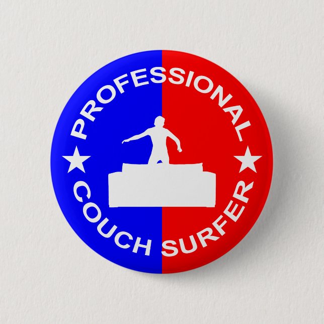 Professional Couch Surfer 6 Cm Round Badge (Front)