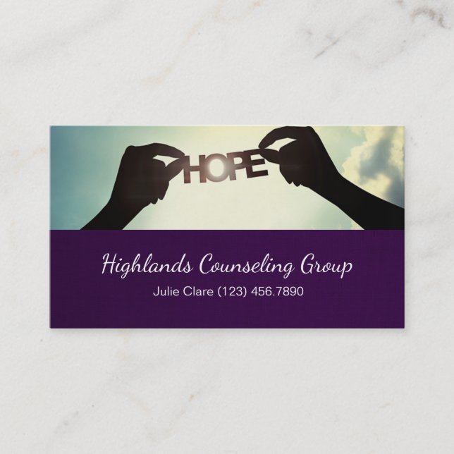 Professional Counseling Group Life Coach, Business Card (Front)
