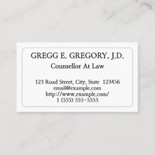 Professional Counsellor At Law Business Card