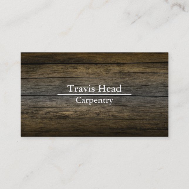 Professional Create Your Own Wooden Carpenter  Business Card (Front)