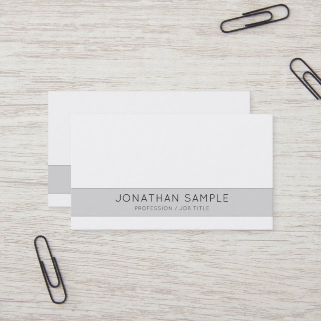 Professional Creative Design Grey Company Plain Business Card (Front/Back In Situ)