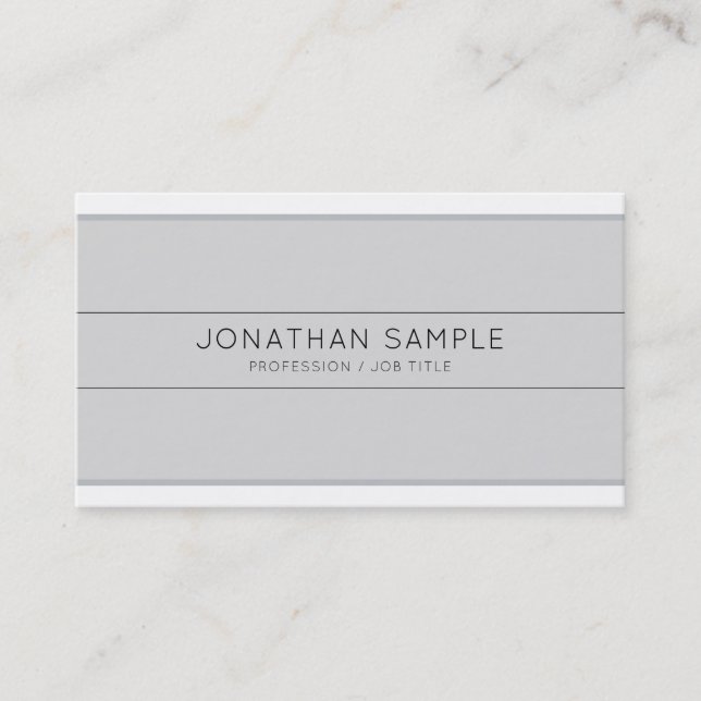 Professional Creative Design Grey Plain Trendy Business Card (Front)