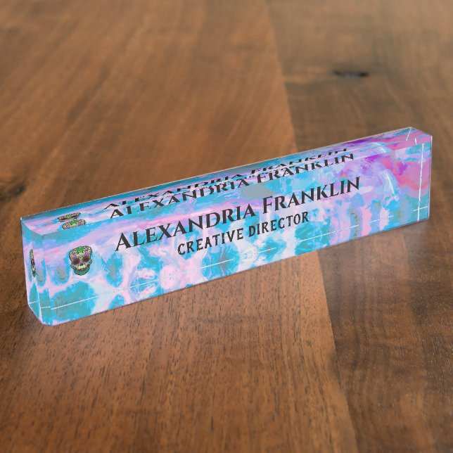 Professional Creative Director Abstract Watercolor Nameplate (Side)
