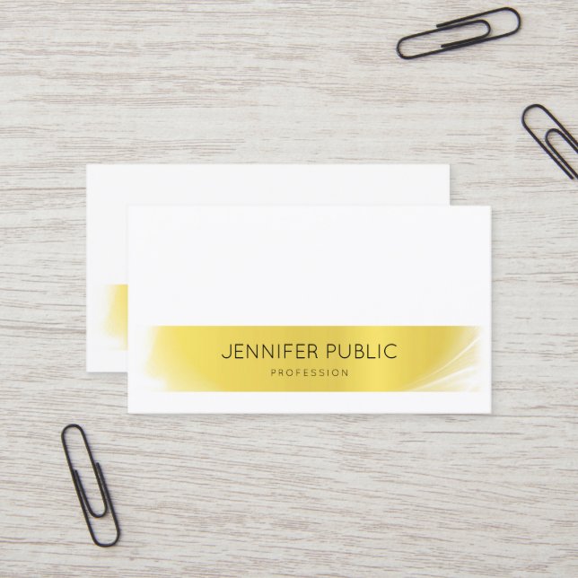 Professional Creative Handwritten Modern Gold Luxe Business Card (Front/Back In Situ)
