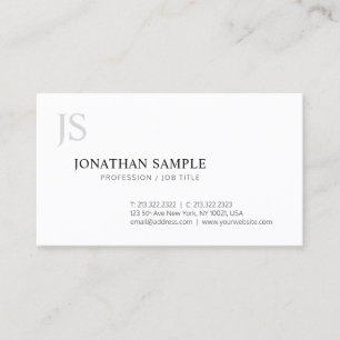 Professional Creative Monogram Plain Modern Business Card
