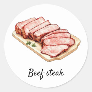 Professional Custom Beef steak Wedding Meal Choice Classic Round Sticker