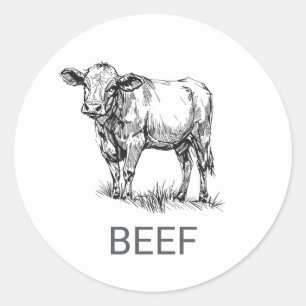 Professional Custom Beef Wedding Meal Choice   Cla Classic Round Sticker