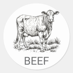 Professional Custom Beef Wedding Meal Choice   Classic Round Sticker