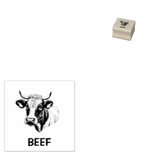 Professional Custom Beef Wedding Meal Choice Rubber Stamp