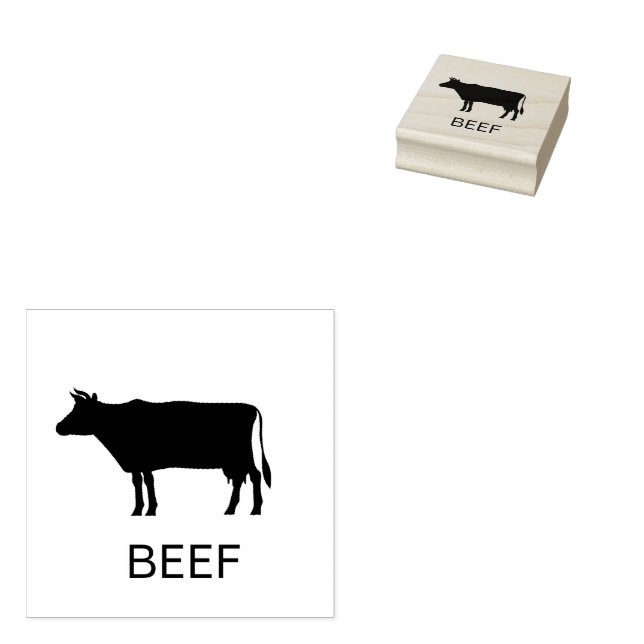 Professional Custom Beef Wedding Meal Choice   Rubber Stamp (Stamped)