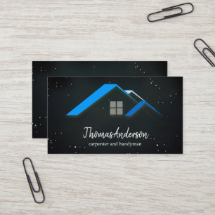 Professional Custom Black Building Construction Business Card