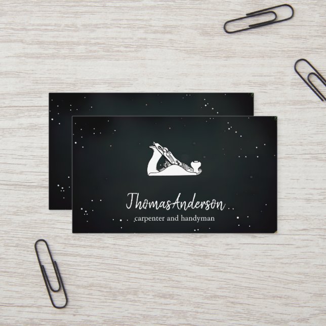Professional Custom Black Building Construction  Business Card (Front/Back In Situ)