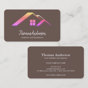Professional Custom Black Building Construction Business Card