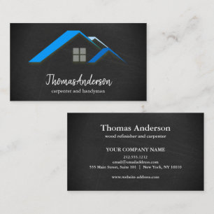 Professional Custom Black Building Construction Business Card