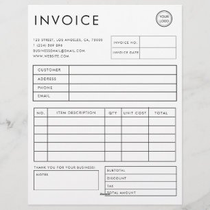 Professional Custom Business Invoice Custom Letterhead