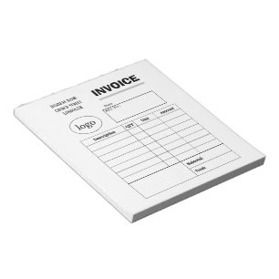 Professional custom business invoice notepad