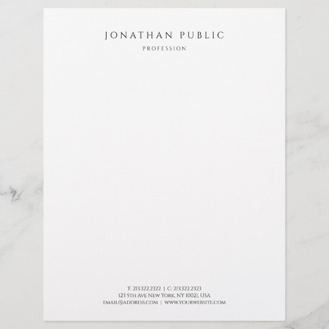 Professional Custom  Business Letterhead (Front)