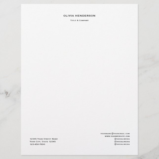Professional Custom  Business Letterhead (Front)