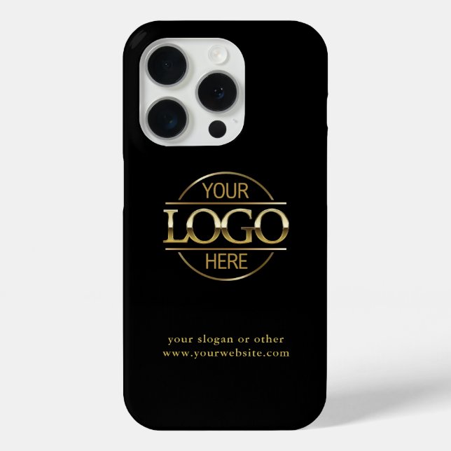 Professional Custom Business Logo | Black Minimal Case-Mate iPhone Case (Back)