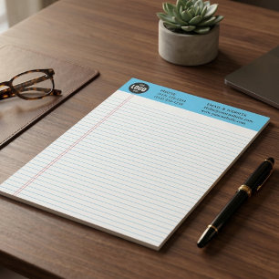 Professional Custom Business Logo Blue Notepad 