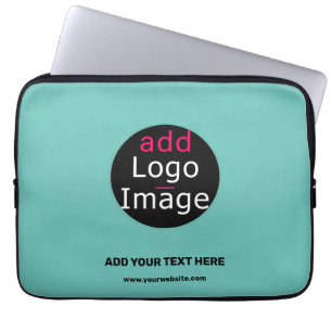 Professional Custom Business Logo Fresh Mint Hue Laptop Sleeve