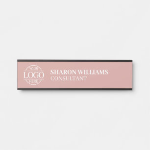 Professional Custom Business Logo Job Title Dusty  Door Sign