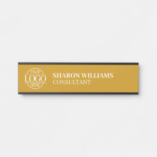 Professional Custom Business Logo Job Title Yellow Door Sign