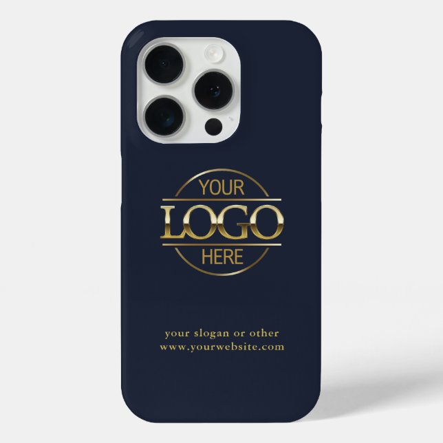 Professional Custom Business Logo | Navy Blue Case-Mate iPhone Case (Back)