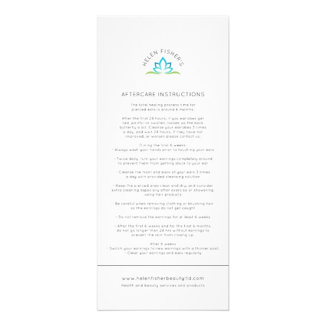 Professional Custom  Business Rack Card (Front)