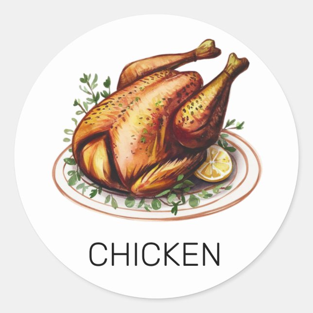 Professional Custom Chicken Wedding Meal Choice    Classic Round Sticker (Front)