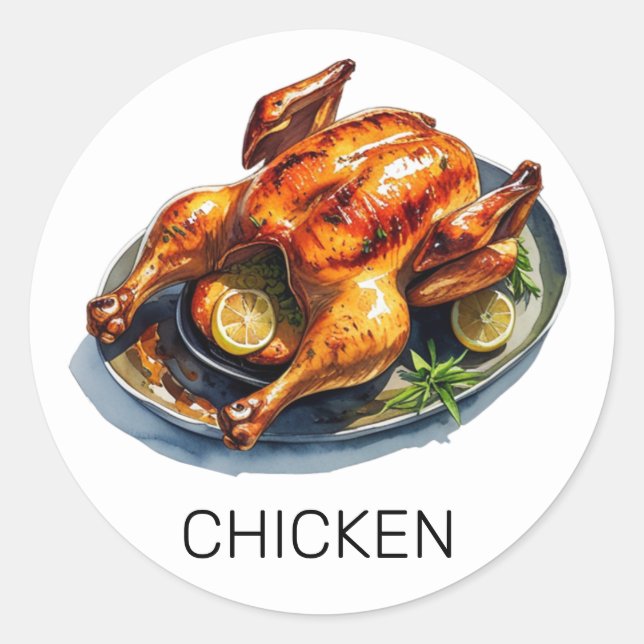 Professional Custom Chicken Wedding Meal Choice    Classic Round Sticker (Front)